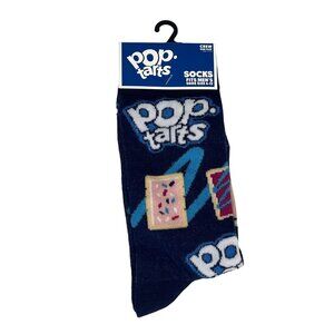 Pop Tarts Logo Crew Socks Men’s Size 6-12 Navy Blue Breakfast Pastry Print